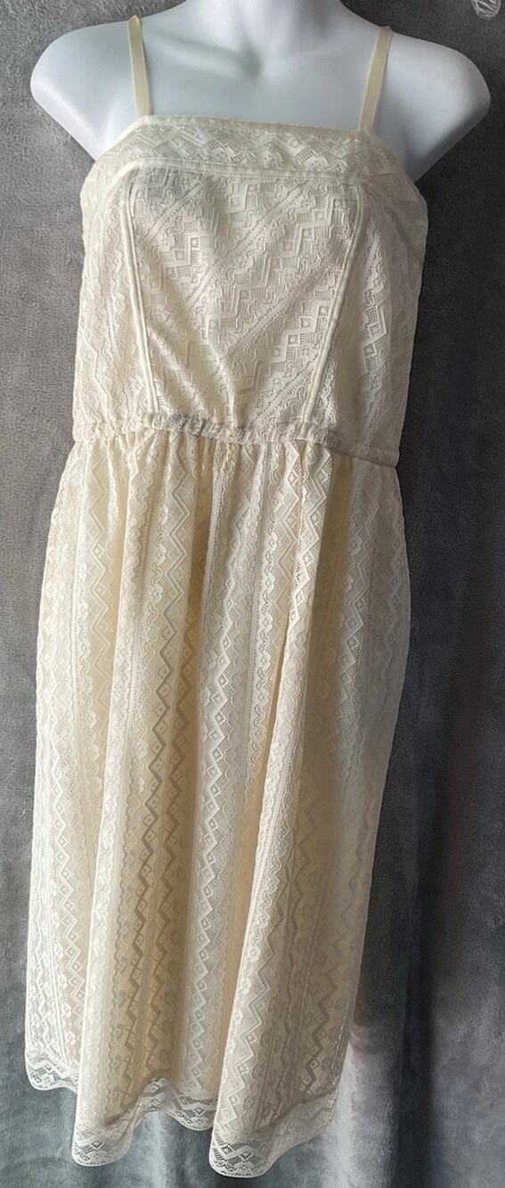 Vintage ACT 1 New York Ivory Lace Short Slip Dress Spaghetti Strap